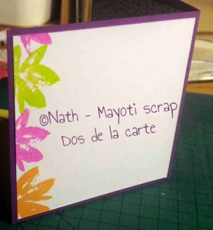 Dos de la carte.