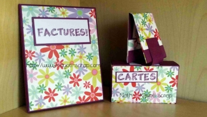 Ensemble pochette, boîte à cartes de visite et étui pour tickets de métro.