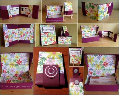 Ensemble pochette, boîte à cartes de visite et étui pour tickets de métro.