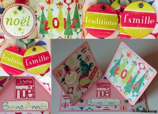 Carte de Noël - Tons pastels