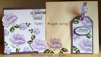 Carte, tag et enveloppe.