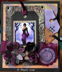 Carte réalisée pour l'atelier proposé par Annick aux doigts agiles.